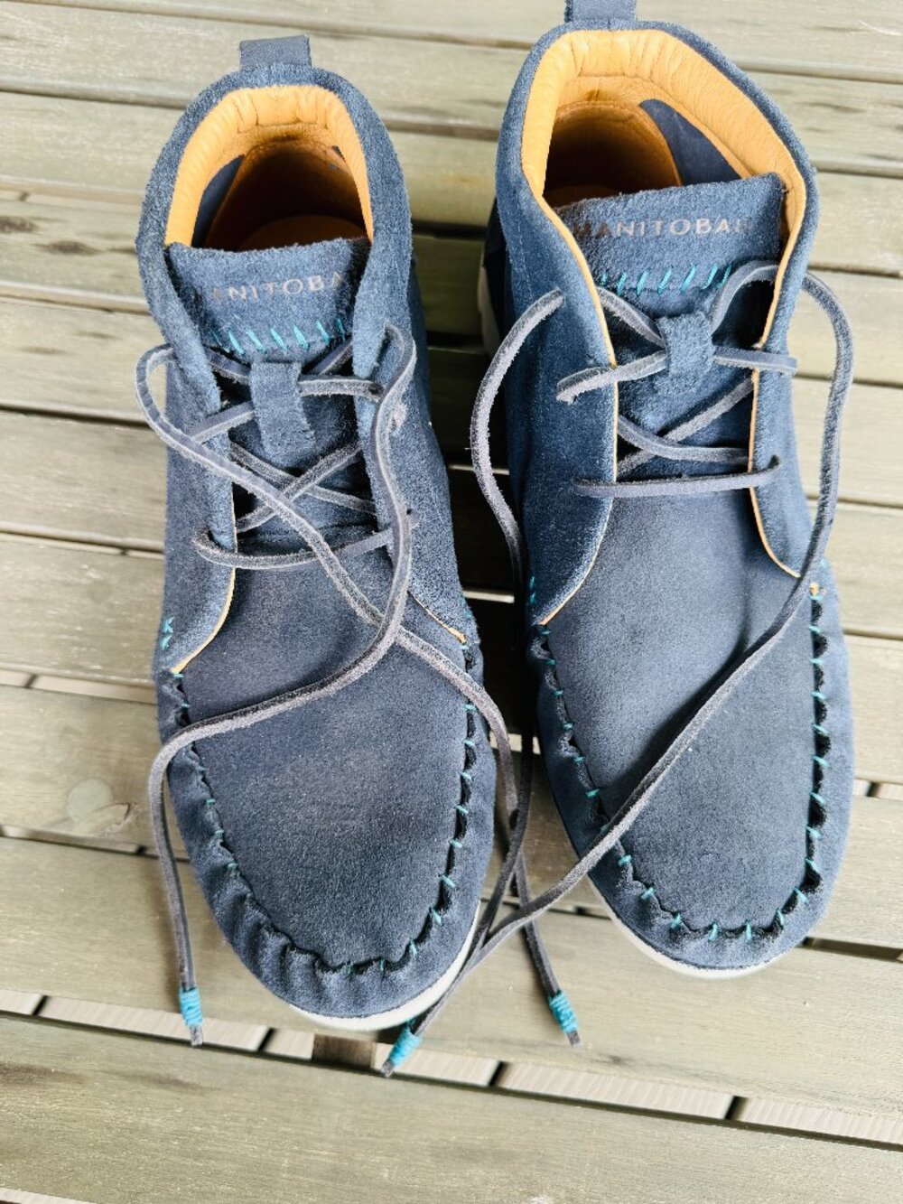 Manitobah Mukluks Men’s Mesa Suede Chukka Boots Navy Blue Size 9.5 NWOT